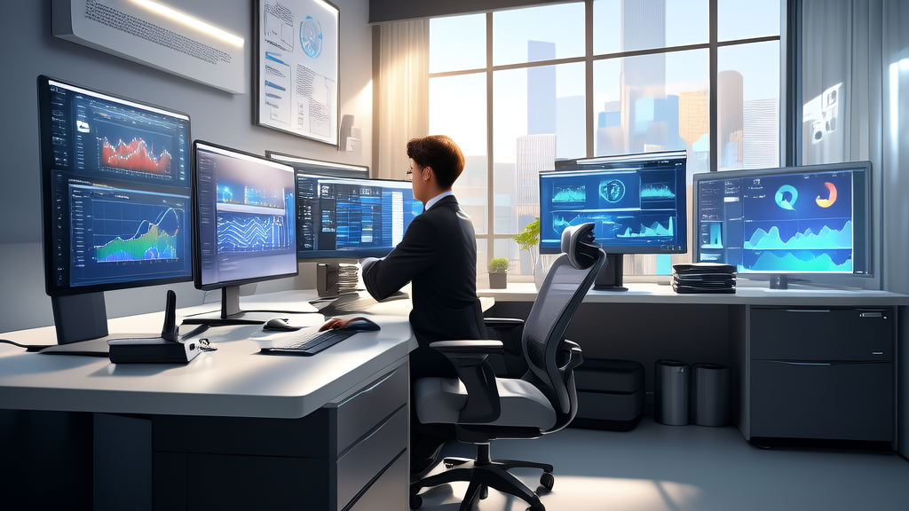 Modern office scene of using AI technology to precisely acquire high-value customers on Quora