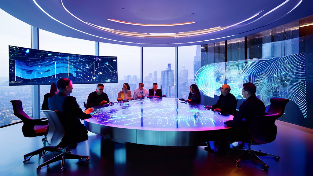 AI acquisition technology showcased in a modern office environment, enhancing the competitiveness of B2B markets