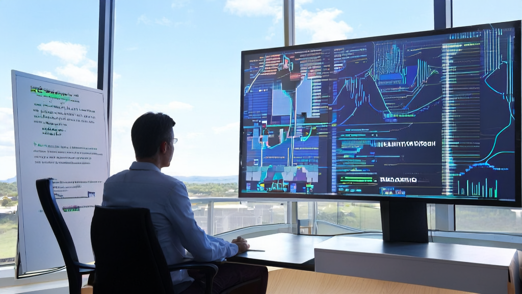 Data analyst using AI technology to analyze Twitter data for improved customer acquisition, exploring the HealthBench project.