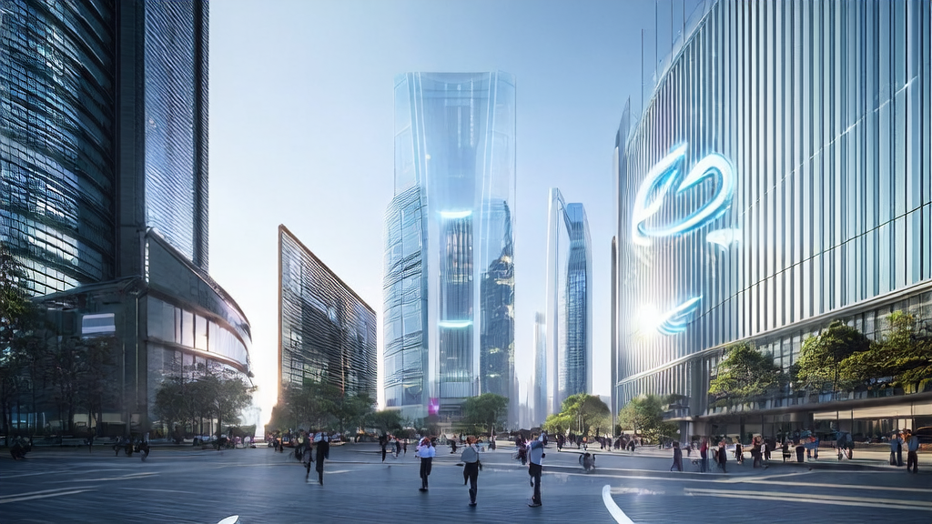 In a futuristic city, Alibaba Cloud's AgentBay enhances customer acquisition efficiency through AI technology