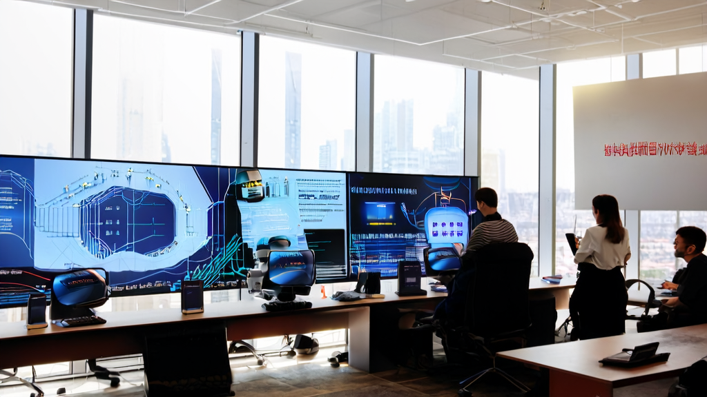 Modern office scene using AI predictive modeling to screen high-quality customers