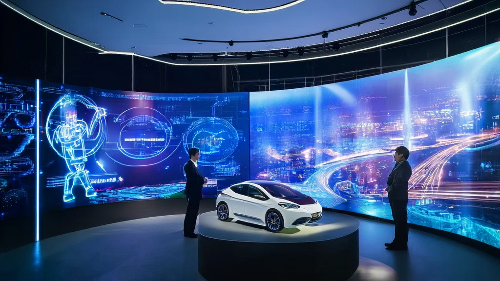 现代化办公室内,工作人员使用AI平台进行广告投放优化,屏幕上显示实时数据分析和智能推荐,窗外是繁华的城市夜景。