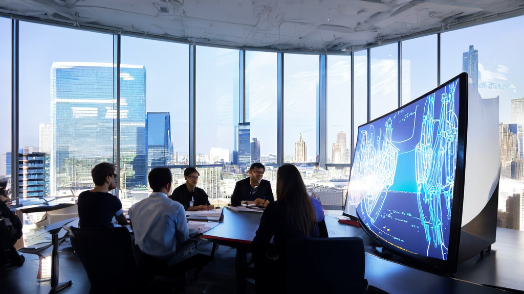 Digital marketing team using AI technology to optimize ad placement, precisely reach target audiences, and reduce CPA