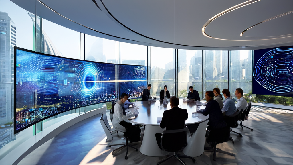 未来城市中的创业团队利用AI技术优化广告投放,提高营销效果