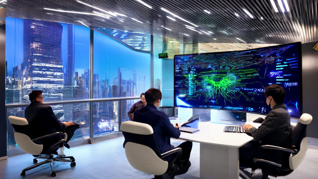 AI ad optimization system in a modern office