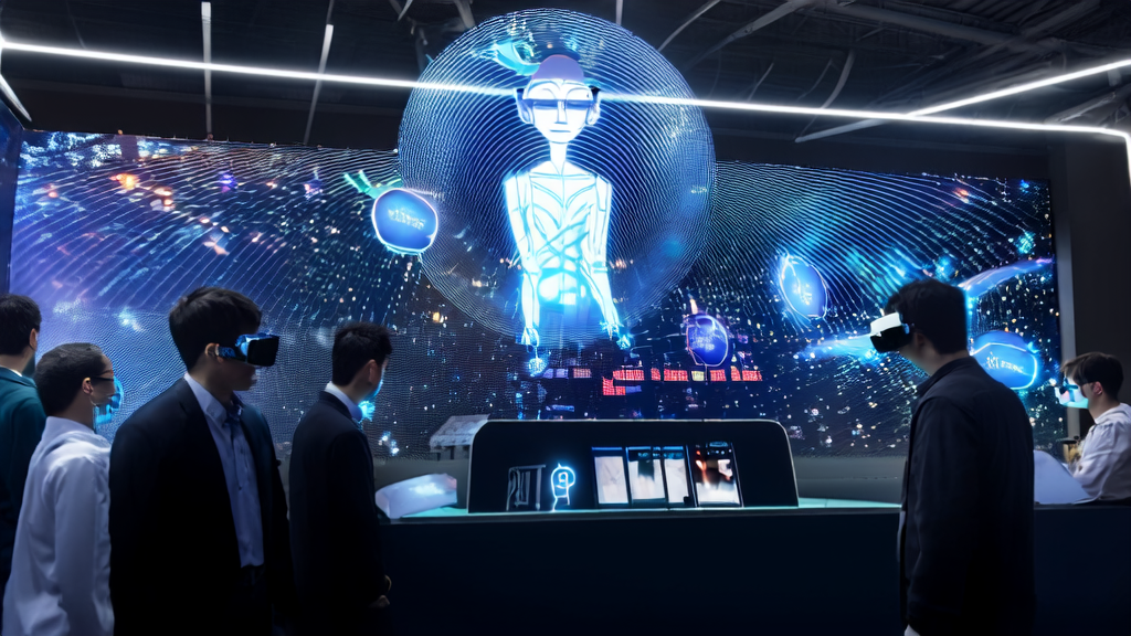 现代化的广告控制中心，展示AI技术优化广告投放的实时数据分析和个性化广告内容生成