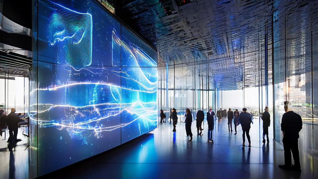 未来城市中的科技公司利用AI技术优化广告投放，实时分析用户行为数据，精准触达目标人群。