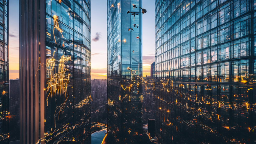 未来城市的广告公司利用AI技术进行精准广告投放，工程师们正在优化算法模型和数据分析，以实现高效的营销效果。