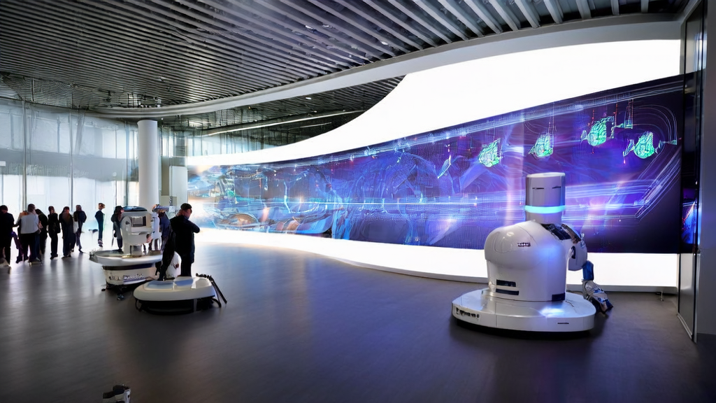 A modern office filled with technology, showcasing the work environment for AI advertising optimization