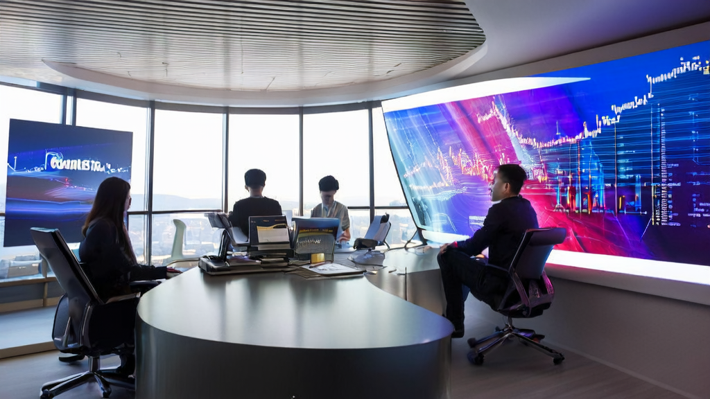 Employees in a modern office using AI technology to analyze customer behavior and optimize email marketing acquisition paths