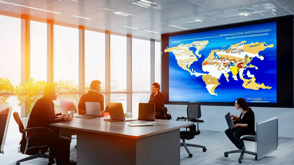 员工们正在使用阿里云通义灵码AI IDE进行外贸获客分析