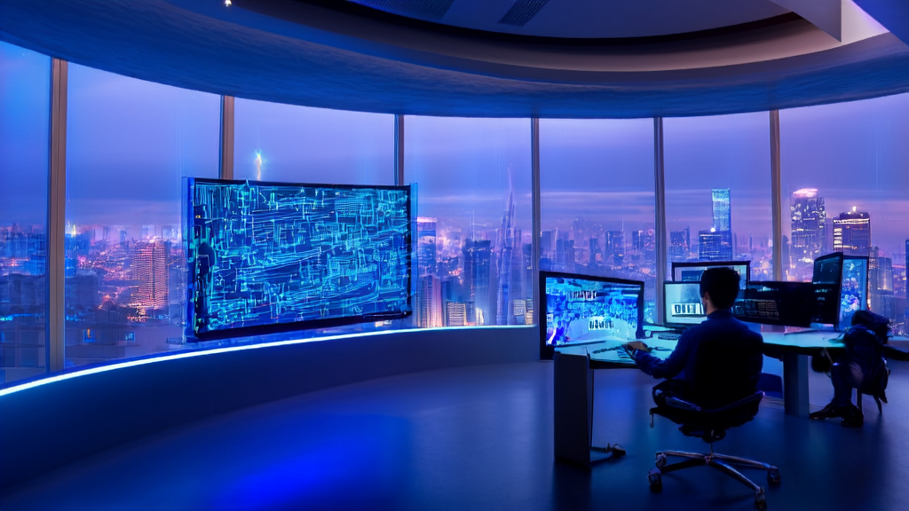 A modern office scene utilizing AI technology for customer data collection and email strategy optimization