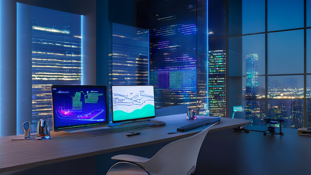 Modern office scene showcasing AI client data collection and high-conversion email marketing strategies