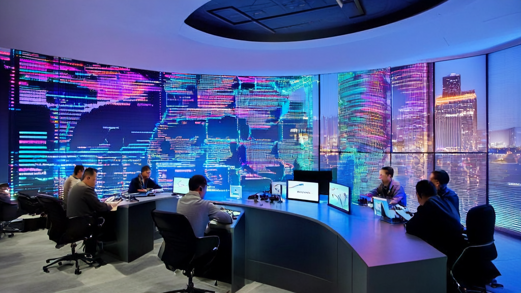 Engineers in a high-tech office optimizing AI-based client data collection and high-conversion email strategies