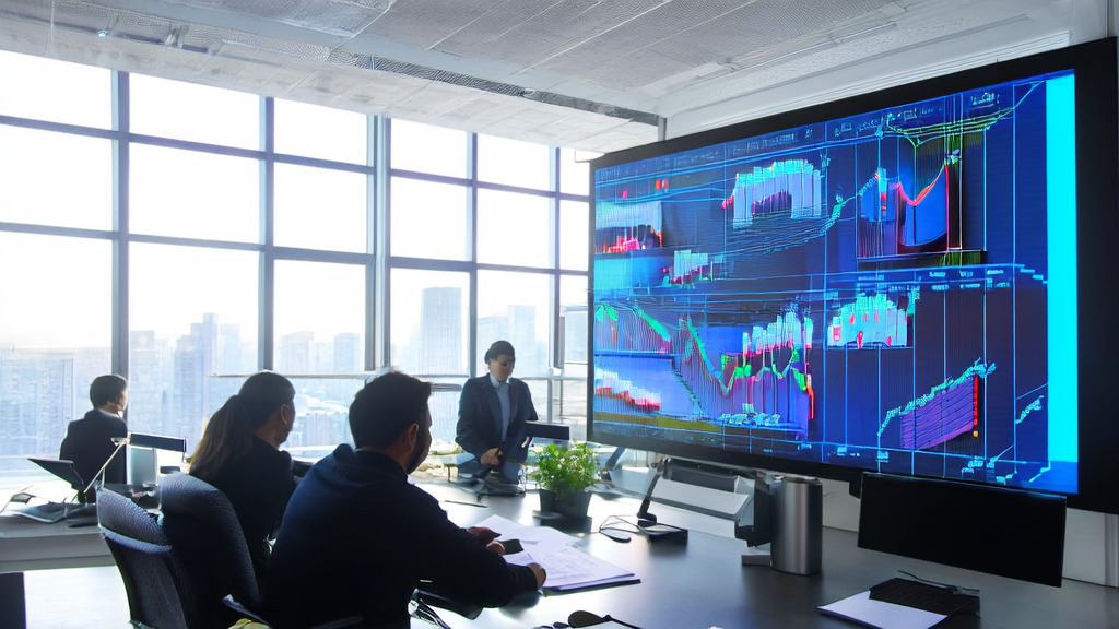 现代化办公室中员工利用AI客户数据采集系统进行精准营销分析