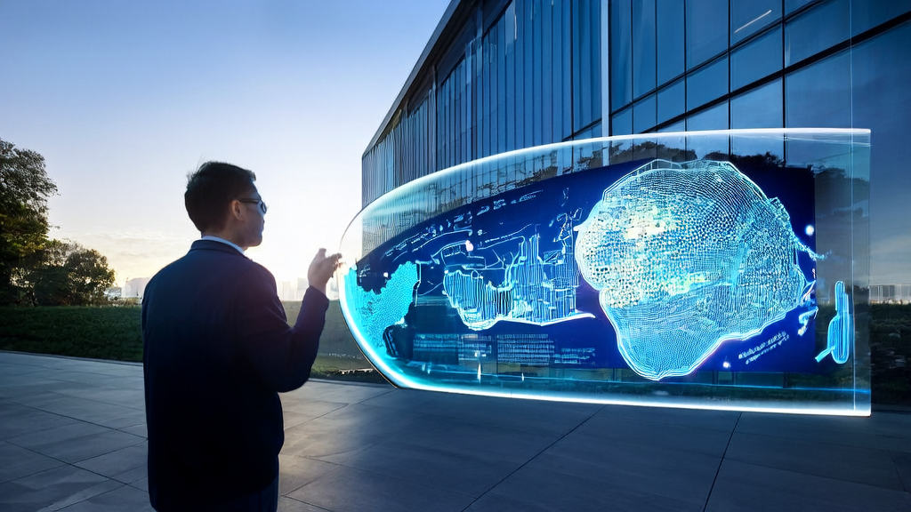 智能屏幕显示元宝与腾讯地图整合后的客户行为数据，AI助手生成个性化邮件内容