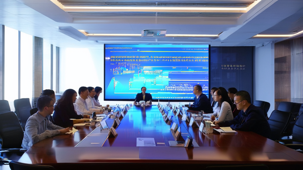 Modern meeting room utilizing AI technology for customer data collection and invisible meeting notes