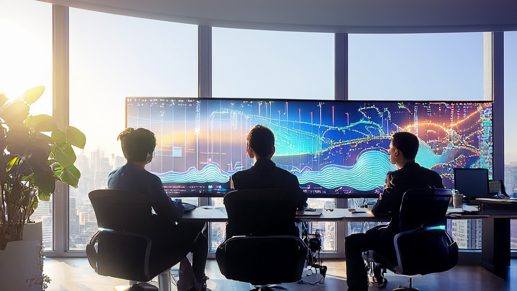 An entrepreneur in a modern office using an AI client prediction model for efficient customer screening