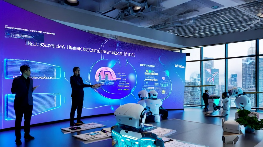 Analysts in a modern office using AI client prediction model for precise customer acquisition and efficient conversion