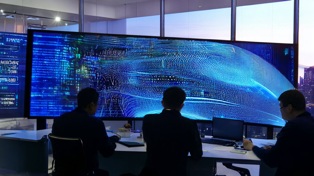 研究人员在实验室中使用AI客户预测模型进行数据分析，展示了生数科技与清华大学联合推出的TurboDiffusion技术的应用场景。