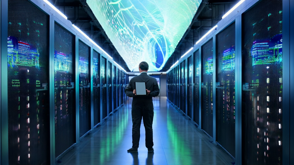 Data scientist using Crome model for customer data cleaning in a modern data center to enhance customer acquisition efficiency