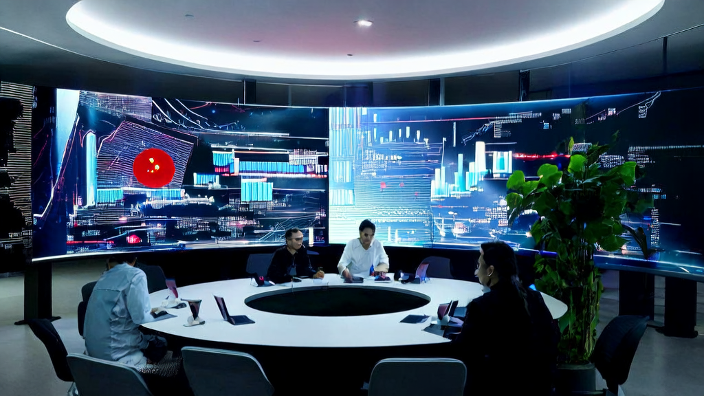 Data scientists in a modern office are using AI prediction models for customer data analysis and noting an ethical warning sign