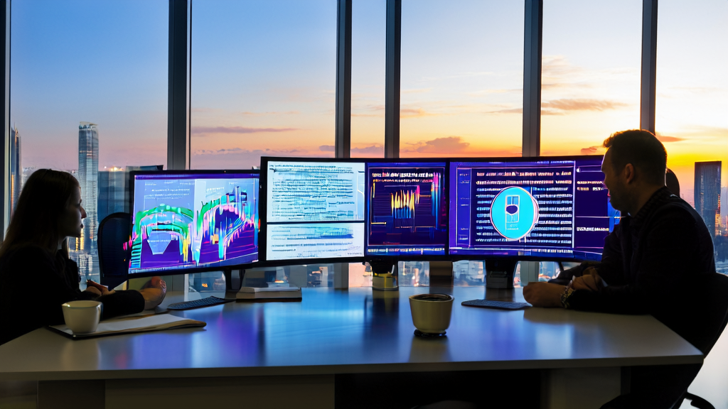 Export business employees using AI technology for precise customer acquisition, with a city skyline and iOS 26 Beta 4 release calendar in the background