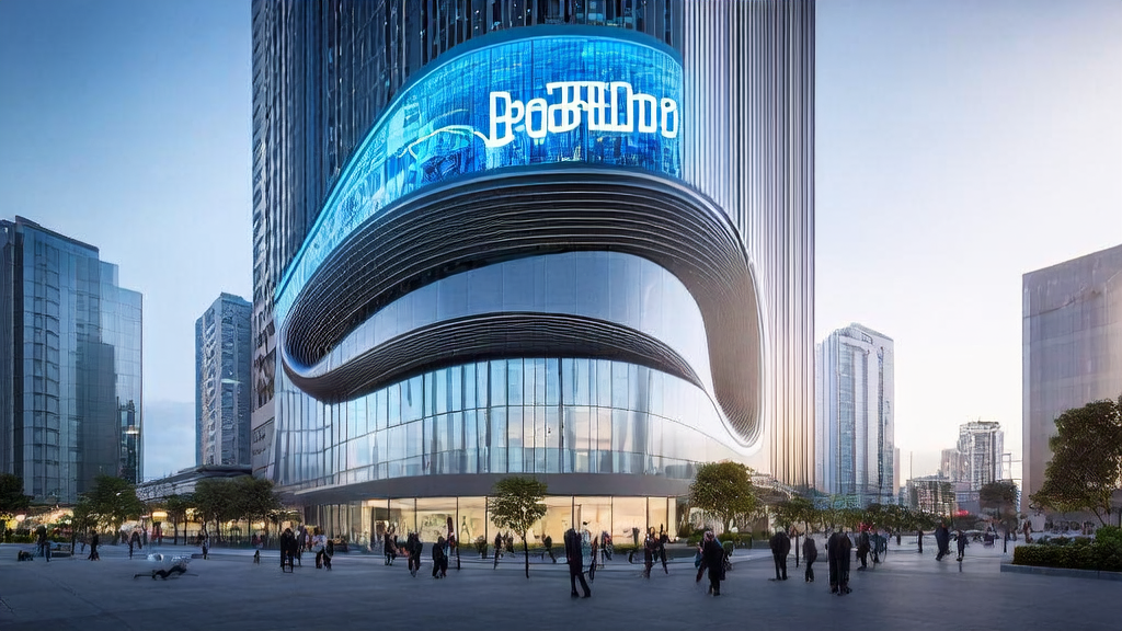 AI customer acquisition in a futuristic city, showcasing how AI agents help businesses efficiently acquire customers