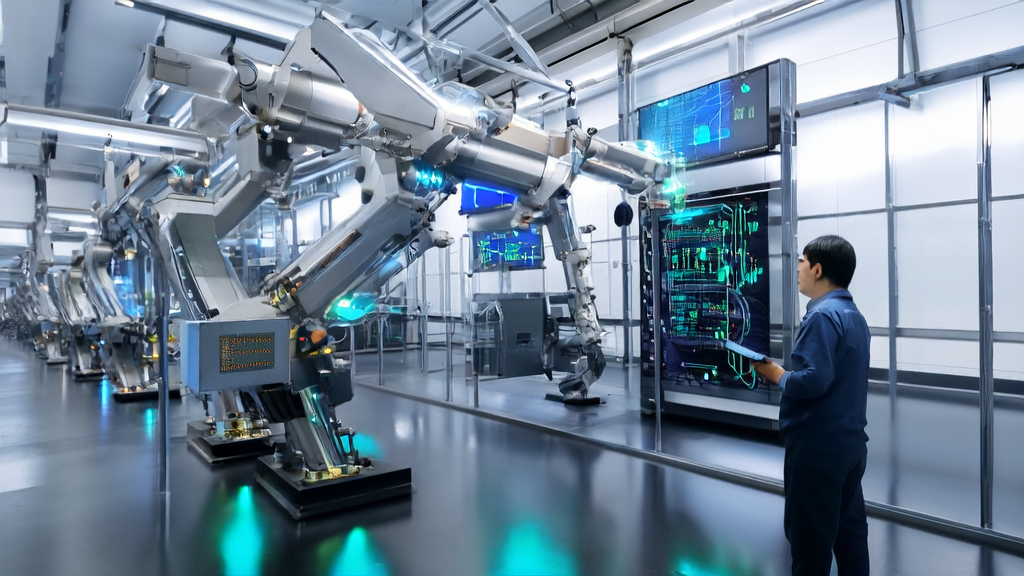 制造业车间中的AI客户挖掘系统，工程师通过AI技术分析海关数据