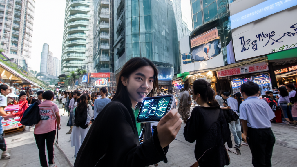 东南亚街头展示AI文字转语音技术，吸引众多路人关注