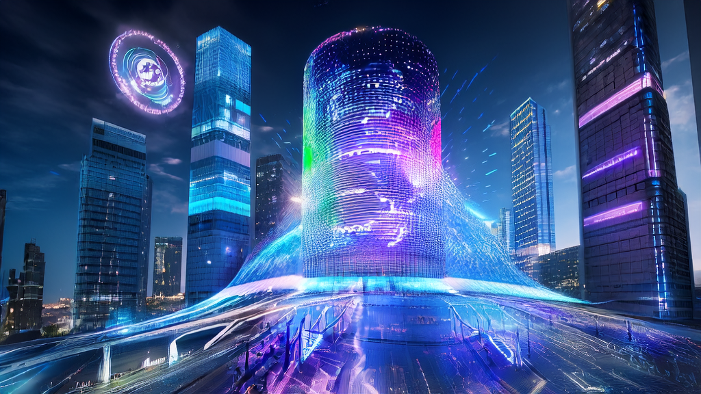 未来城市中的AI获客策略，展示AI优化广告投放和Geo优化的应用