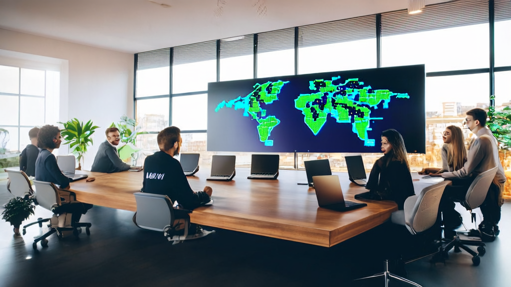 利用Claude API在LinkedIn上进行外贸B2B客户获取的现代办公室场景