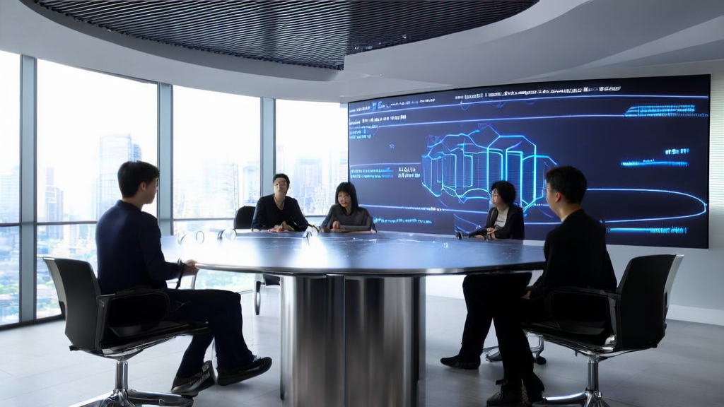 A team discussing efficient customer acquisition strategies using advanced AI technologies like LTX-Video 13B