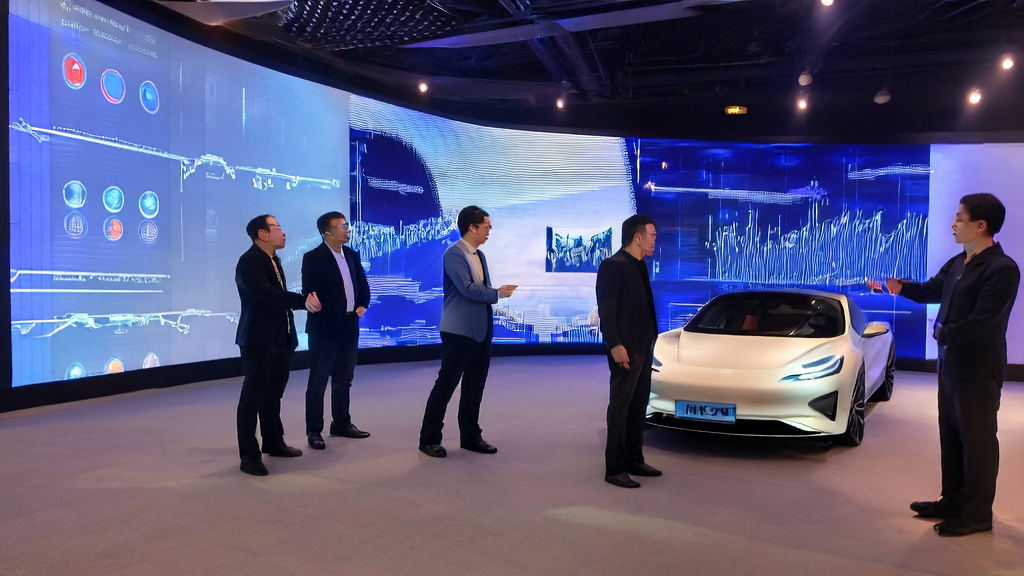 展示AI技术在外贸企业中实现高效客户获取的办公室场景