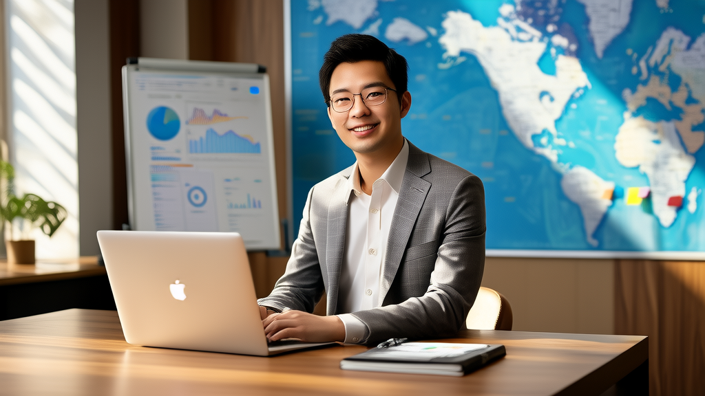 利用AI技术在LinkedIn上精准捕捉潜在客户的现代办公室场景