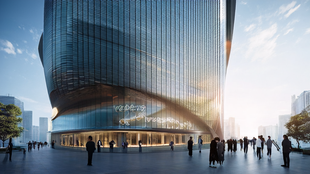 未来城市中人们使用诺顿Norton Neo浏览器浏览个性化广告