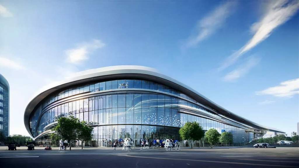 未来城市中的跨境电商团队使用AI智能获客系统分析全球市场数据