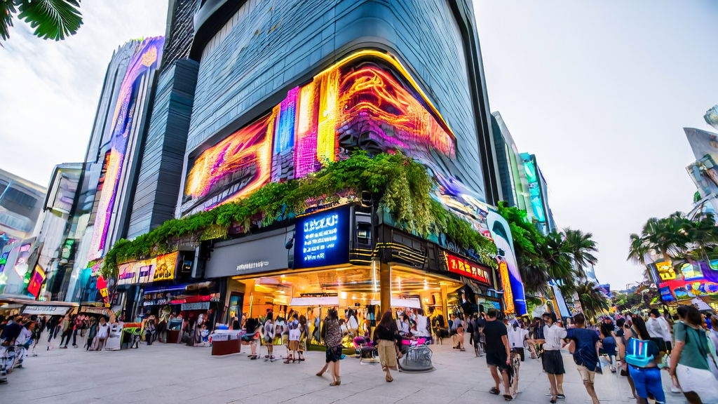 东南亚市场中使用AI智能获客系统的科技公司大楼及智能机器人展示