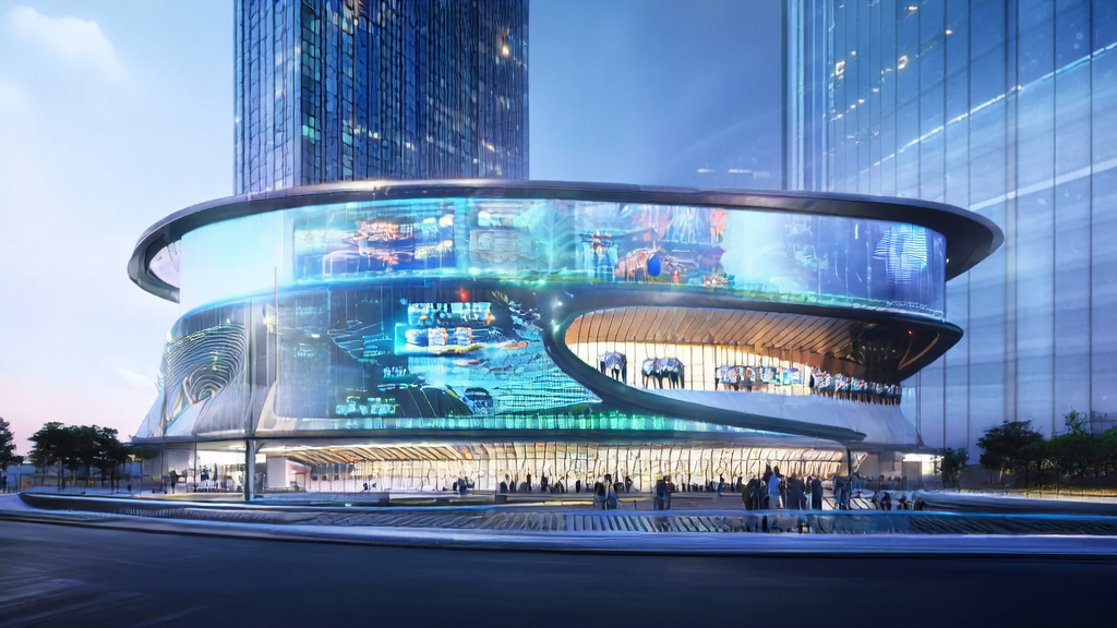 AI robots optimizing ad placement strategies in a futuristic ad control center