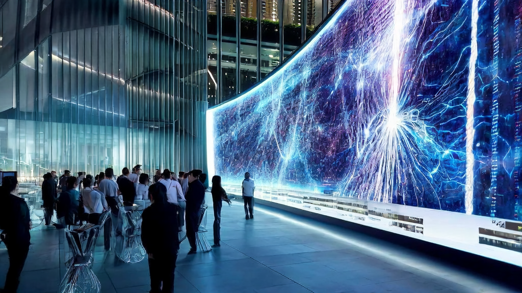 未来城市中，科技工作者讨论AI获客新趋势和跨境电商的增长策略，同时强调数据安全的重要性。