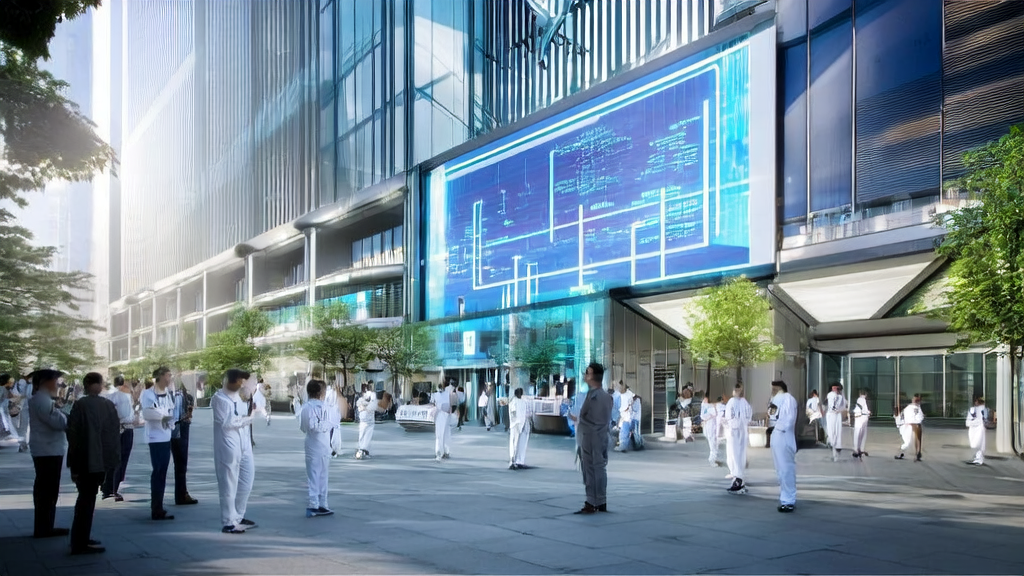 未来城市中的科技公司展示AI获客和客户数据清洗技术