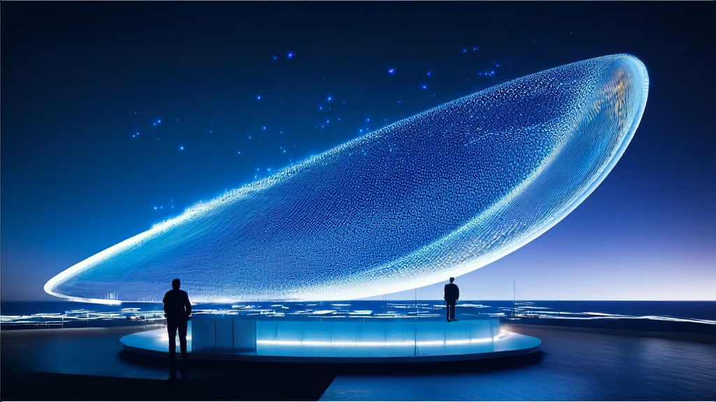 现代化广告投放控制中心展示AI优化广告投放，通过阿里巴巴“百聆”语音模型实现多语言和情感切换