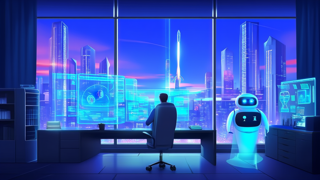 Data analyst in a modern office using AI technology to analyze Twitter data for precise customer acquisition
