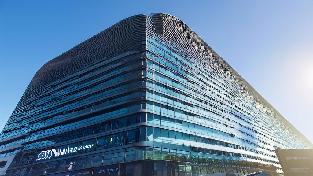 未来城市的现代化办公大楼中，创业者使用WebGPU驱动的SmolVLM模型进行实时客户数据分析。