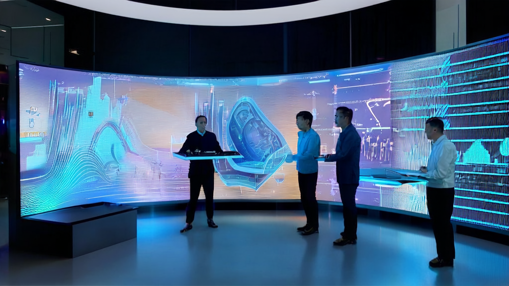 Modern office scene optimizing customer acquisition through AI behavior analysis