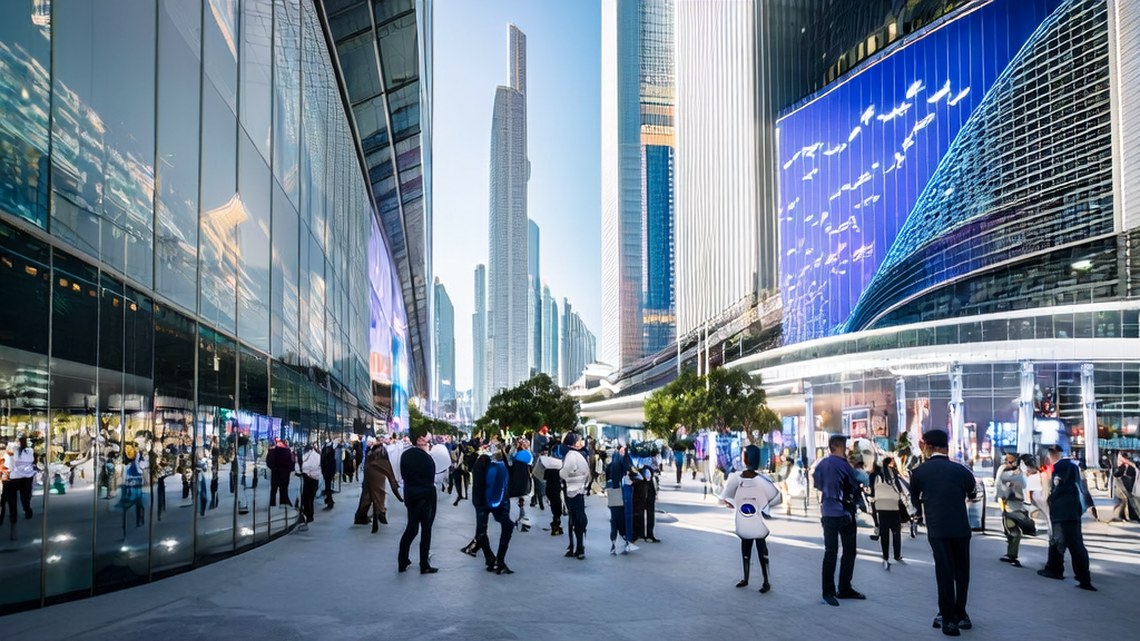 展示最新AI客户数据采集与分析技术的现代化科技展厅