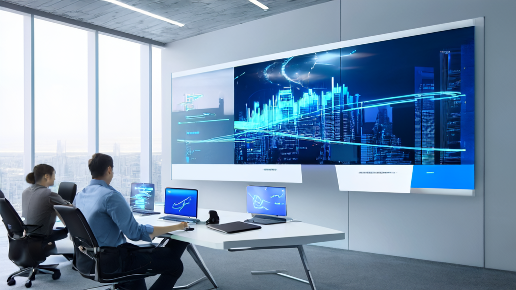 Employees in a modern office using DingTalk ONE for AI customer data collection and automation