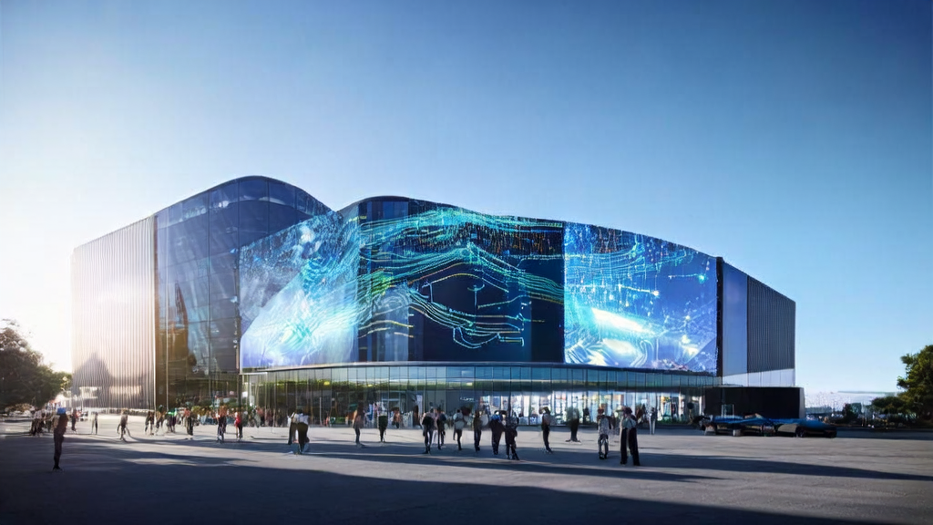 Cognition's futuristic office building showcasing AI-driven customer data collection and email marketing processes in the sunlight