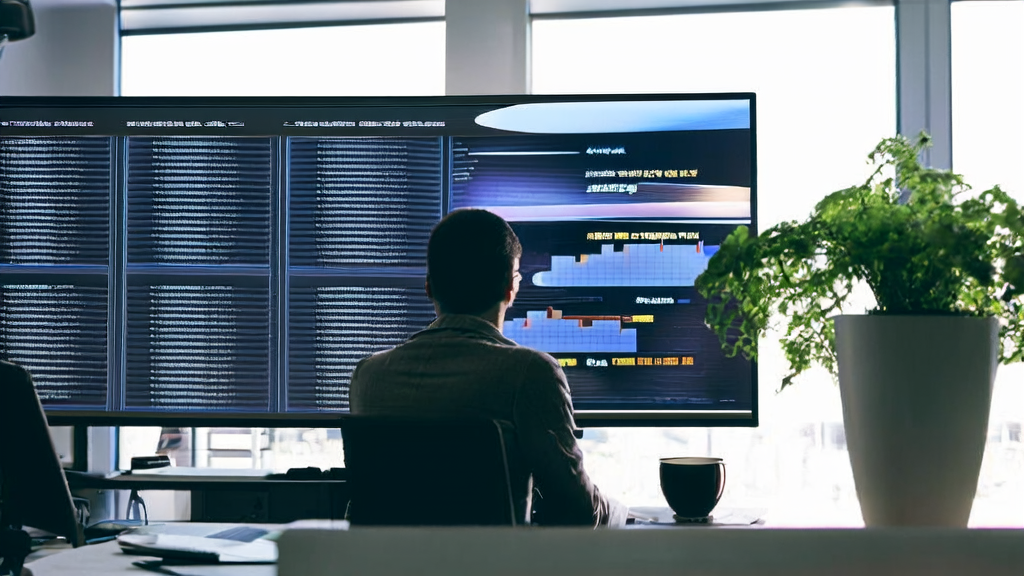 In a sunny office, a data analyst uses the Amazon Bedrock platform for AI-based customer data collection and email marketing analysis