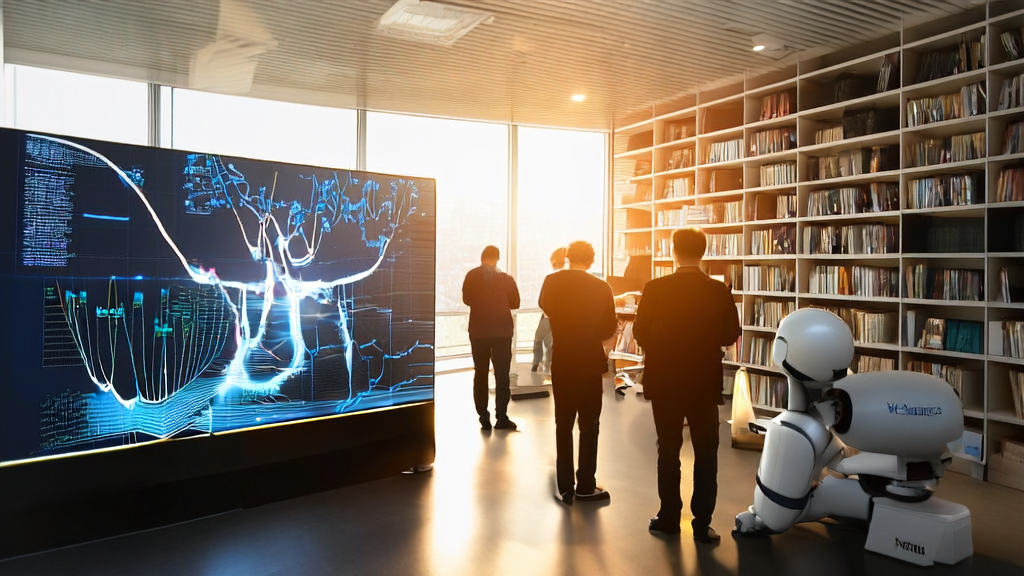 Data scientists in a sunlit office using AI technology to optimize email marketing